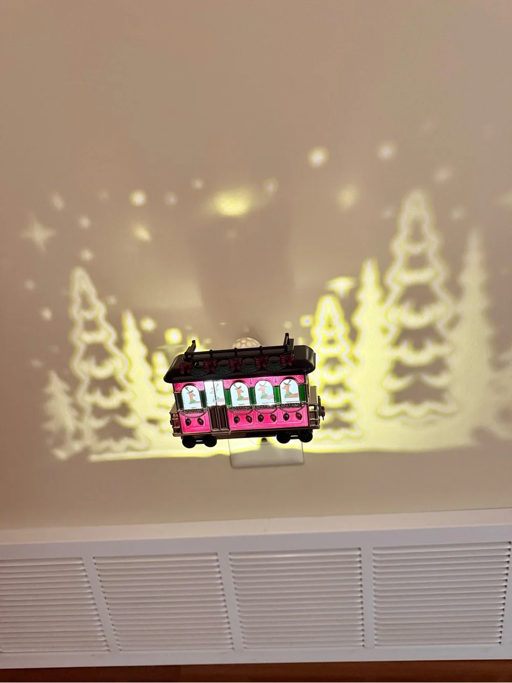 Bath & Body Works Pink and Green Holiday Trolley Lantern
